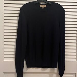 Burberry men dark navy sweater with elbow patch detail